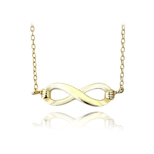 18K Gold over Sterling Silver Polished Infinity Necklace