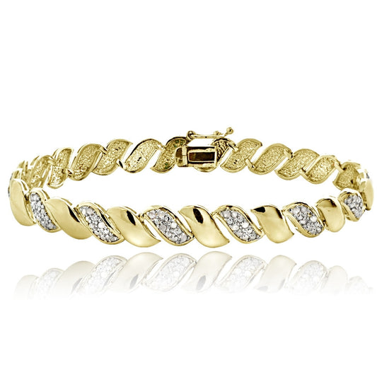 Gold Tone 1/2 Ct Diamond San Marco Bracelet