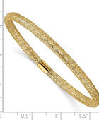 10K Yellow Gold Women's 4mm Mesh Bangle Bracelet 7.25