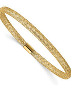 10K Yellow Gold Women's 4mm Mesh Bangle Bracelet 7.25