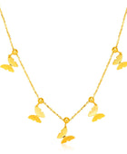 Necklace with Polished Butterfly Pendants