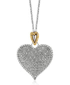 Silver and 14k Yellow Gold Heart